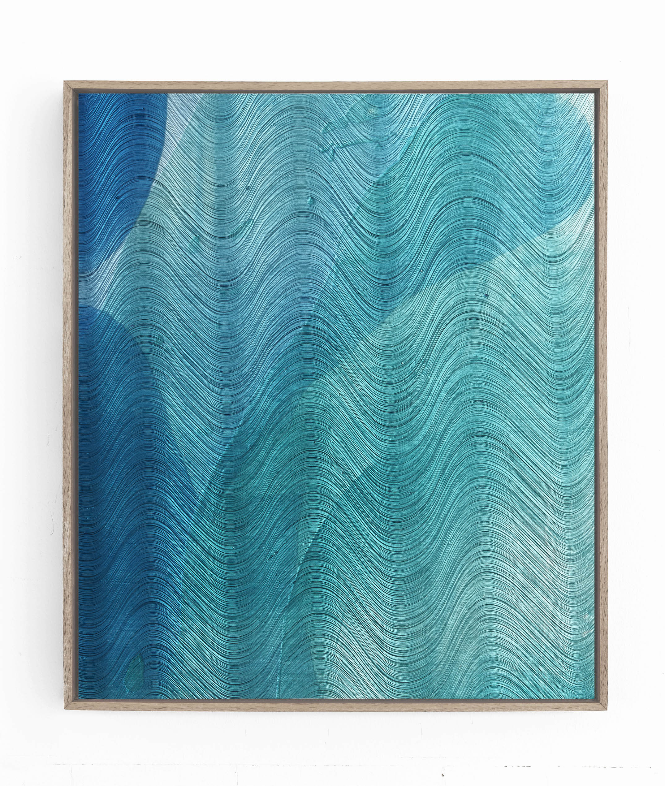 Oliver Roura. Strukturelles Phthalo, 2023. Acrílico sobre dibond. 35 x 30 cm.