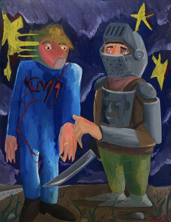 Pau Aguiló Hernández End of diversion, 2022 Óleo sobre tabla de madera 46 x 60 cm