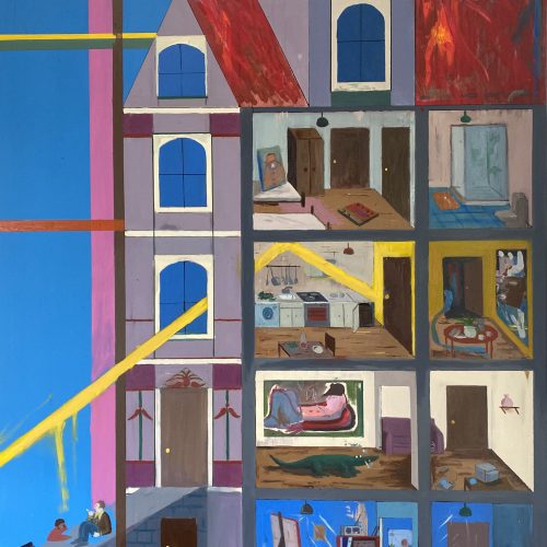 Pau Aguiló Hernández Jaron de tela, 2023 Oil on canvas 144 x 94 cm