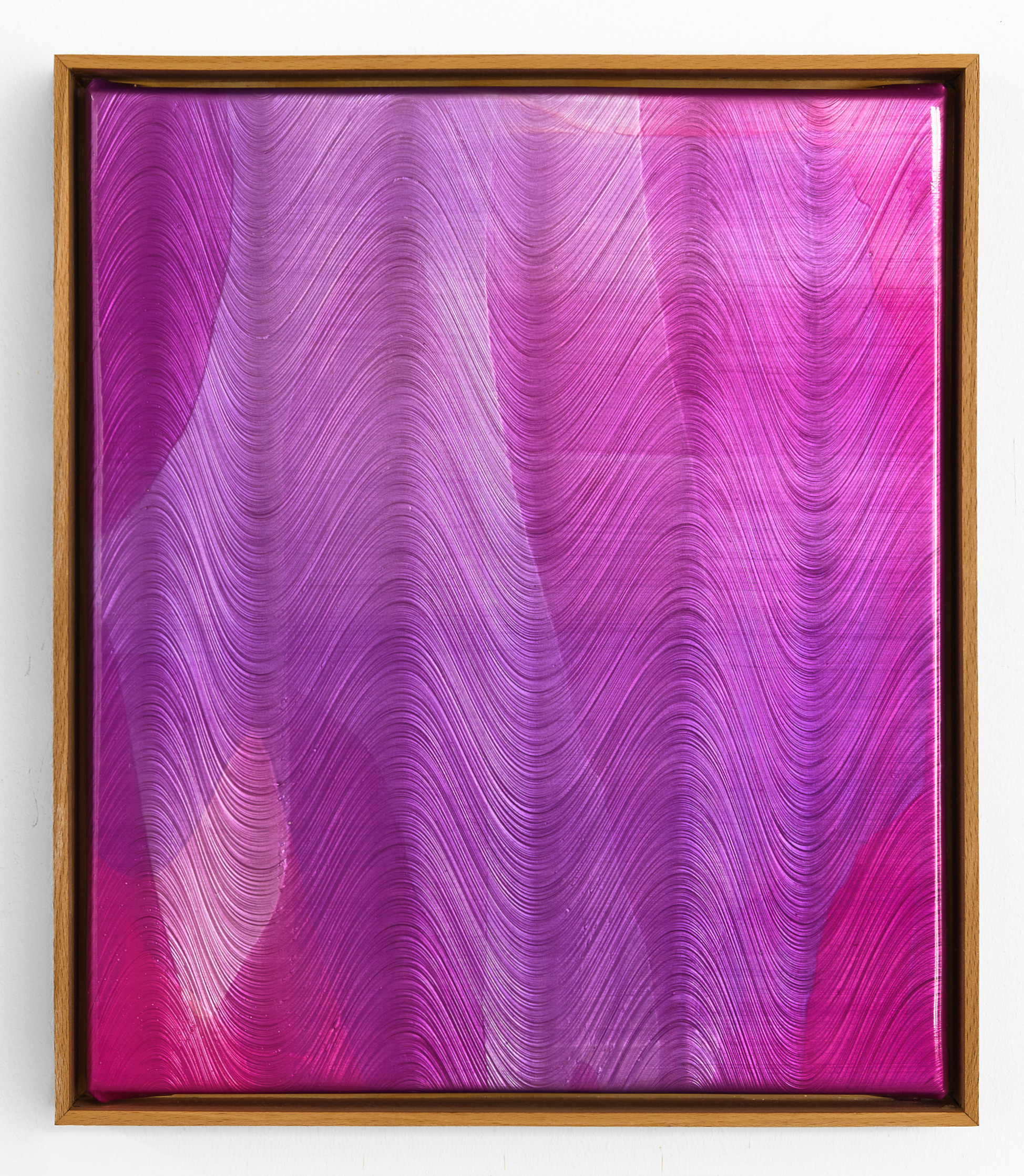 Oliver Roura. Strukturelles Magenta, 2023. Acrílico sobre dibond. 35 x 30 cm.