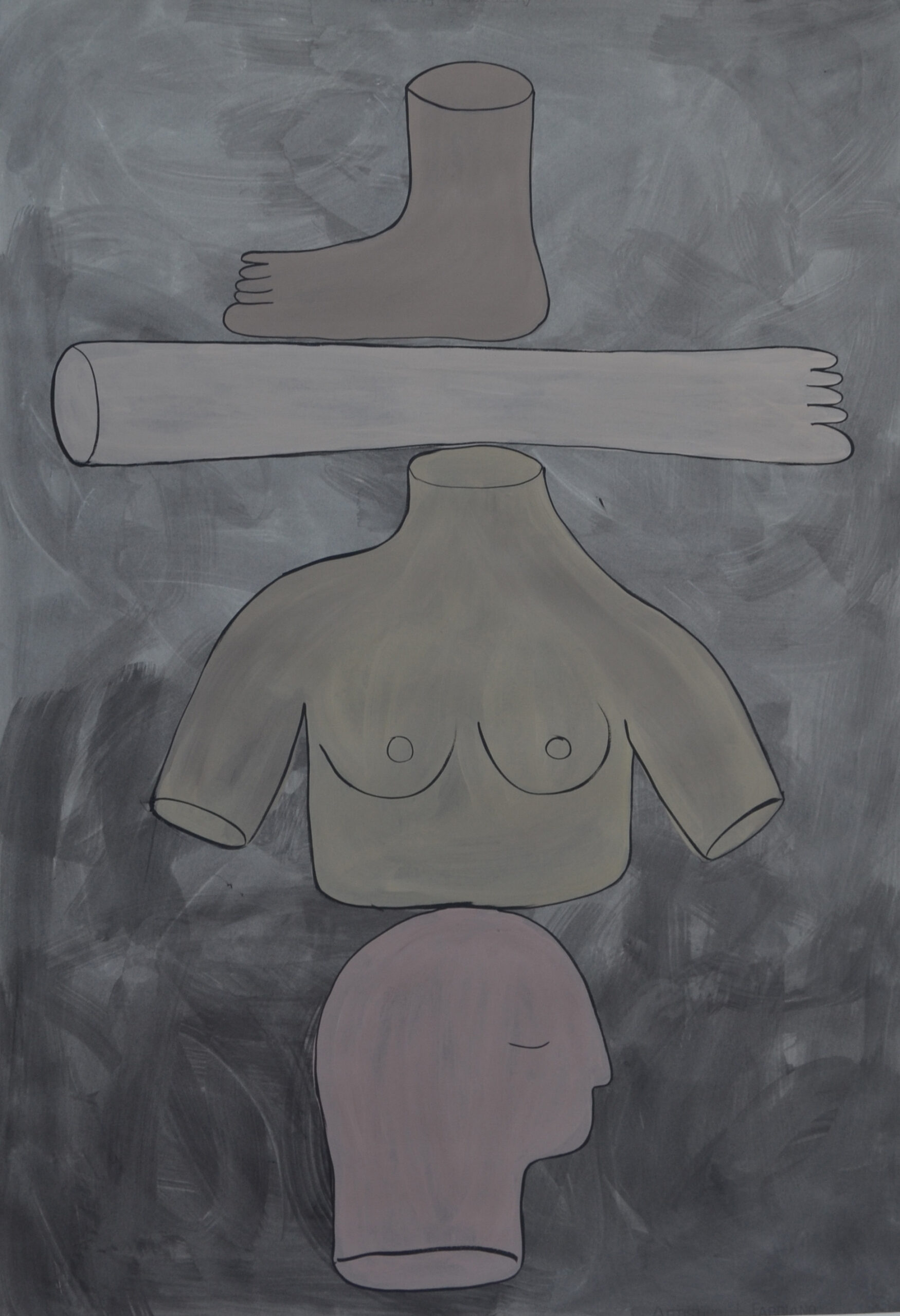 Rosalía Banet Desorganizarse el cuerpo 5, 2025. Acrílico sobre papel. 140x100 cm.